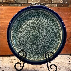 Blue and Green Ceramic Plate